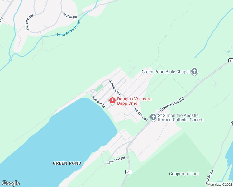 map of restaurants, bars, coffee shops, grocery stores, and more near 2 Shadyside Lane in Morris County