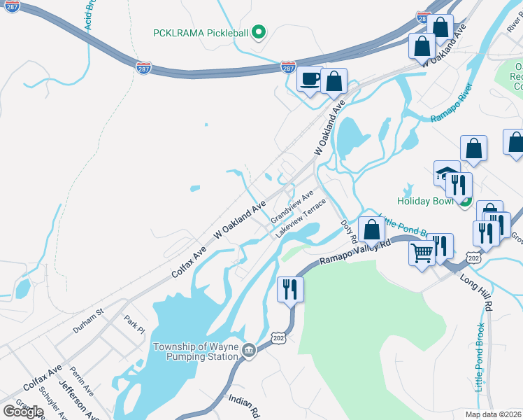 map of restaurants, bars, coffee shops, grocery stores, and more near 383 W Oakland Ave in Oakland