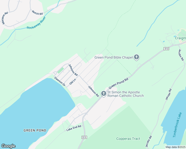map of restaurants, bars, coffee shops, grocery stores, and more near 13 Davenport Road in Morris County