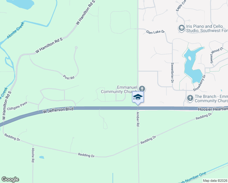 map of restaurants, bars, coffee shops, grocery stores, and more near 7220 Abernathy Drive in Fort Wayne