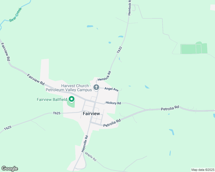 map of restaurants, bars, coffee shops, grocery stores, and more near 127 Angel Avenue in Petrolia
