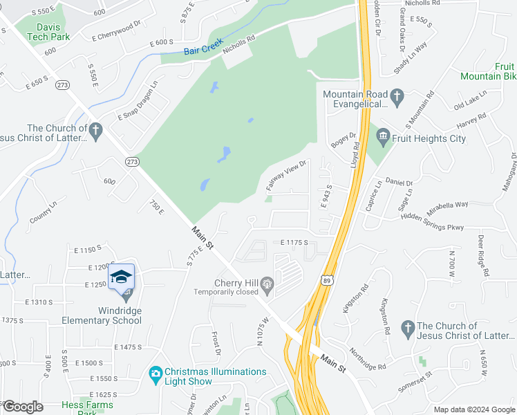 map of restaurants, bars, coffee shops, grocery stores, and more near 1043 Oxford Circle in Fruit Heights