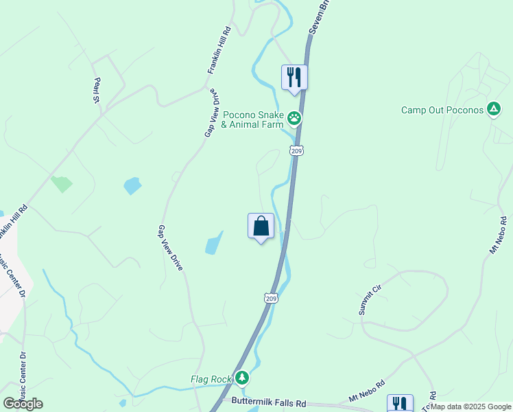 map of restaurants, bars, coffee shops, grocery stores, and more near 2129 Green Mountain Drive in East Stroudsburg