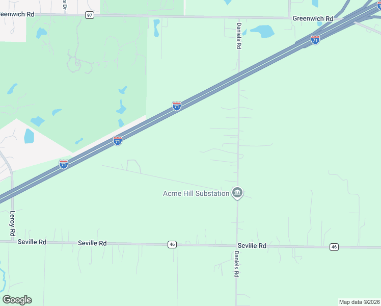 map of restaurants, bars, coffee shops, grocery stores, and more near 9376 Daniels Road in Seville