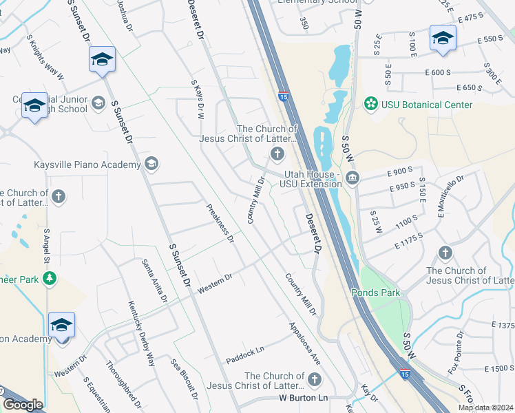 map of restaurants, bars, coffee shops, grocery stores, and more near 1013 Country Mill Drive in Kaysville