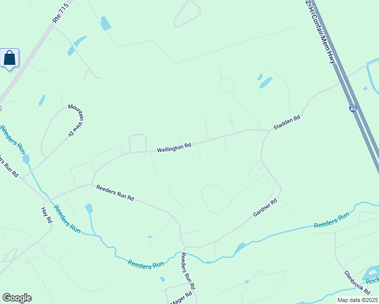 map of restaurants, bars, coffee shops, grocery stores, and more near 202 Wellington Road in Stroudsburg