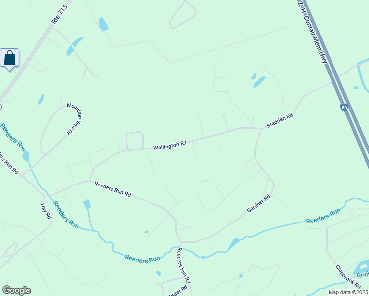 map of restaurants, bars, coffee shops, grocery stores, and more near 202 Wellington Road in Stroudsburg