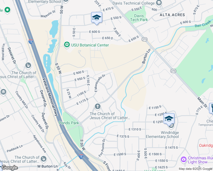 map of restaurants, bars, coffee shops, grocery stores, and more near 2 Main Street in Kaysville