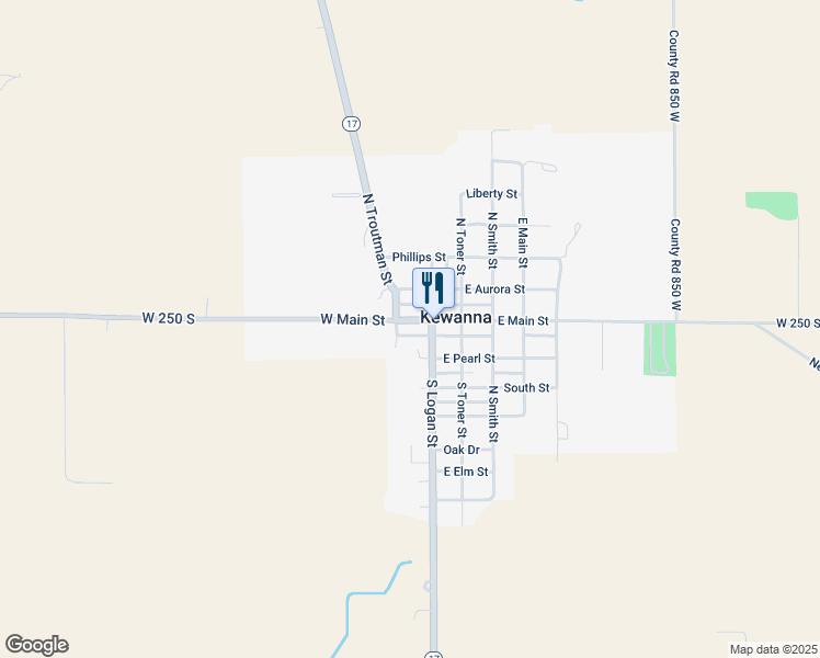 map of restaurants, bars, coffee shops, grocery stores, and more near 100-198 W Main St in Kewanna