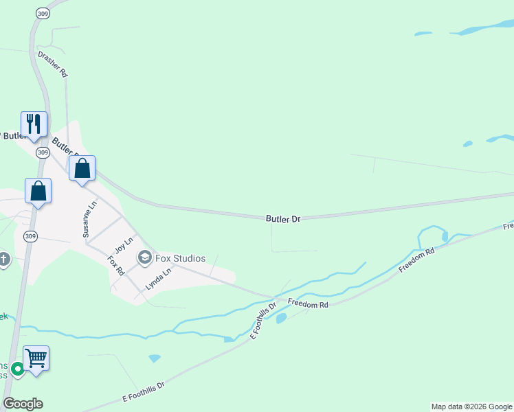map of restaurants, bars, coffee shops, grocery stores, and more near 150 E Butler Dr in Luzerne