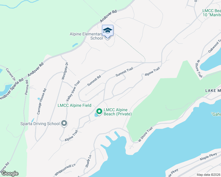 map of restaurants, bars, coffee shops, grocery stores, and more near 10 Summit Terrace in Sparta