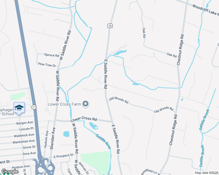 map of restaurants, bars, coffee shops, grocery stores, and more near 88 East Saddle River Road in Saddle River