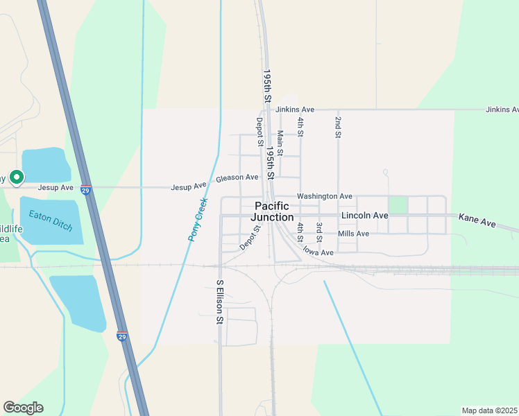 map of restaurants, bars, coffee shops, grocery stores, and more near 301 Depot Street in Pacific Junction