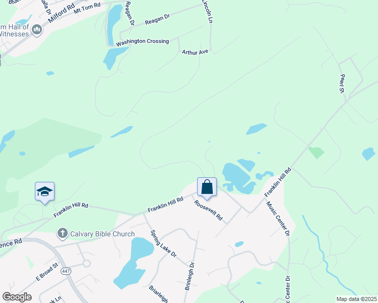 map of restaurants, bars, coffee shops, grocery stores, and more near 128 Manor Drive in East Stroudsburg