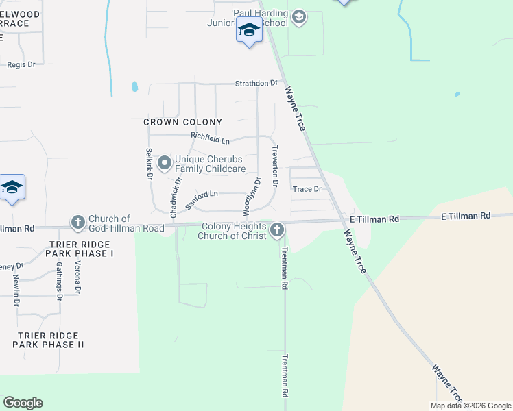 map of restaurants, bars, coffee shops, grocery stores, and more near 4619 Whiteford Lane in Fort Wayne