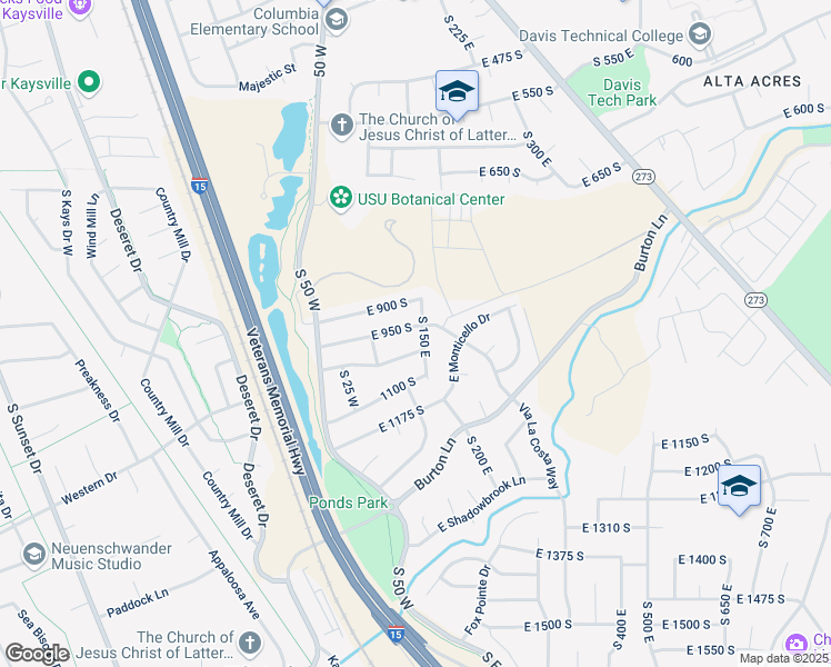 map of restaurants, bars, coffee shops, grocery stores, and more near 128 East 950 South in Kaysville