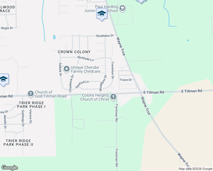 map of restaurants, bars, coffee shops, grocery stores, and more near 4619 Whiteford Ln in Fort Wayne
