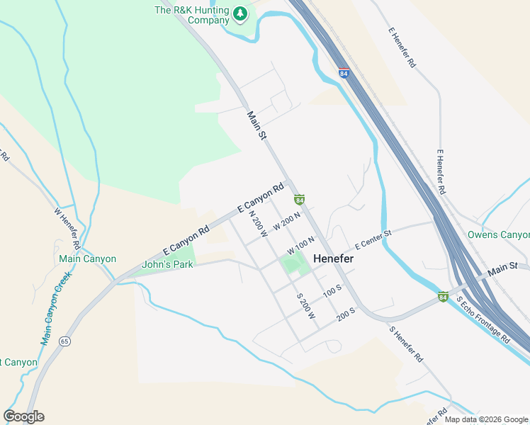 map of restaurants, bars, coffee shops, grocery stores, and more near 265 100 West in Henefer