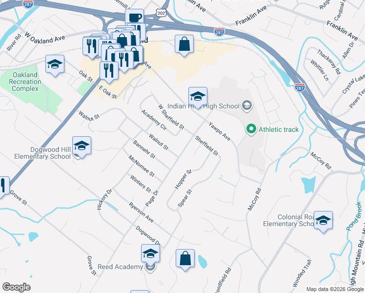 map of restaurants, bars, coffee shops, grocery stores, and more near 35 Page Drive in Oakland
