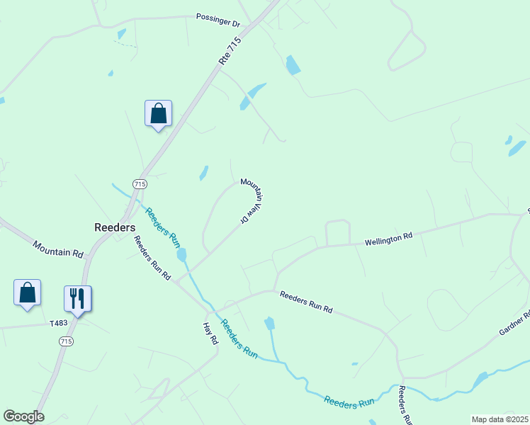 map of restaurants, bars, coffee shops, grocery stores, and more near 5176 Mountain View Drive in Stroudsburg