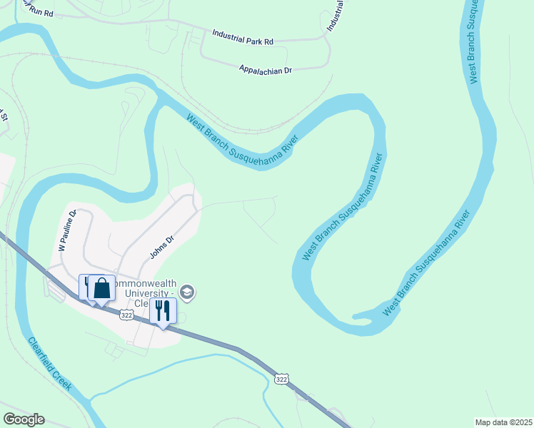 map of restaurants, bars, coffee shops, grocery stores, and more near 60 Drift Rocks Drive in Clearfield