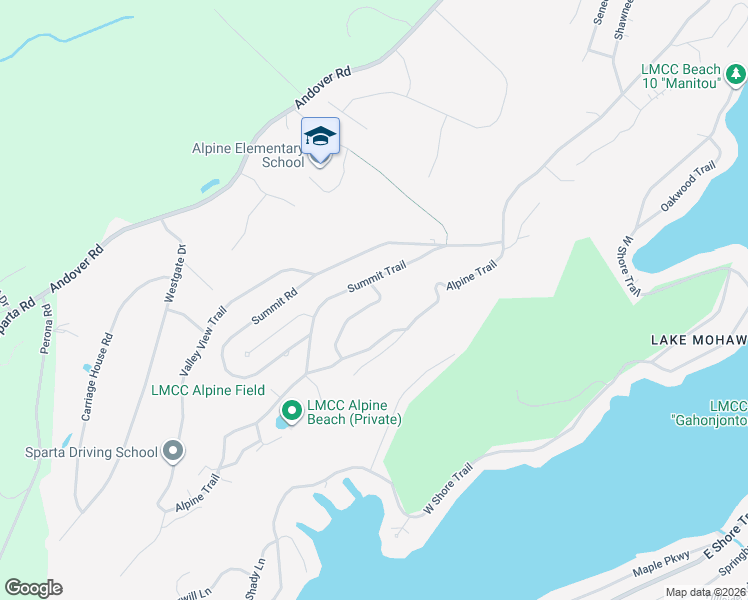 map of restaurants, bars, coffee shops, grocery stores, and more near 19 Summit Terrace in Sparta