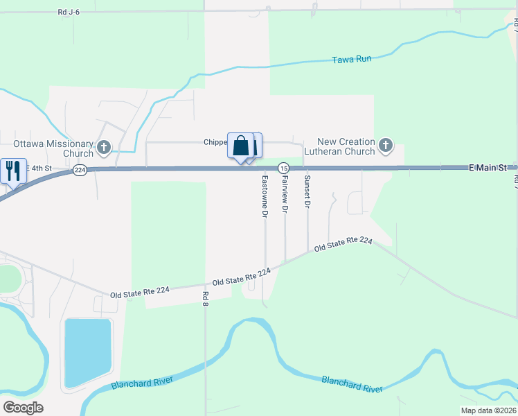 map of restaurants, bars, coffee shops, grocery stores, and more near 128 Eastowne Drive in Ottawa