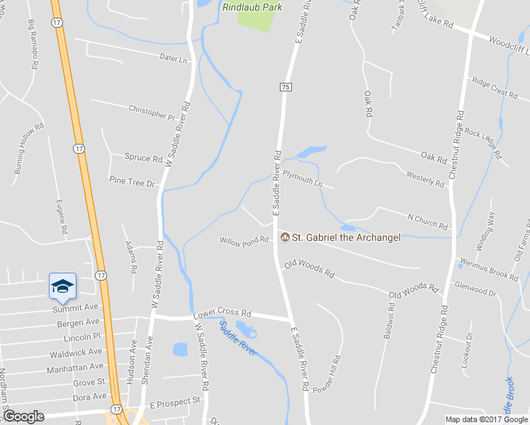 map of restaurants, bars, coffee shops, grocery stores, and more near 97 East Saddle River Road in Saddle River