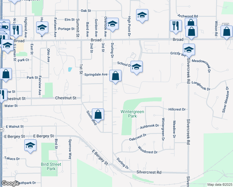 map of restaurants, bars, coffee shops, grocery stores, and more near 273 Durling Drive in Wadsworth