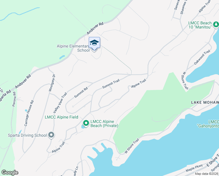 map of restaurants, bars, coffee shops, grocery stores, and more near 48 Summit Trail in Sparta