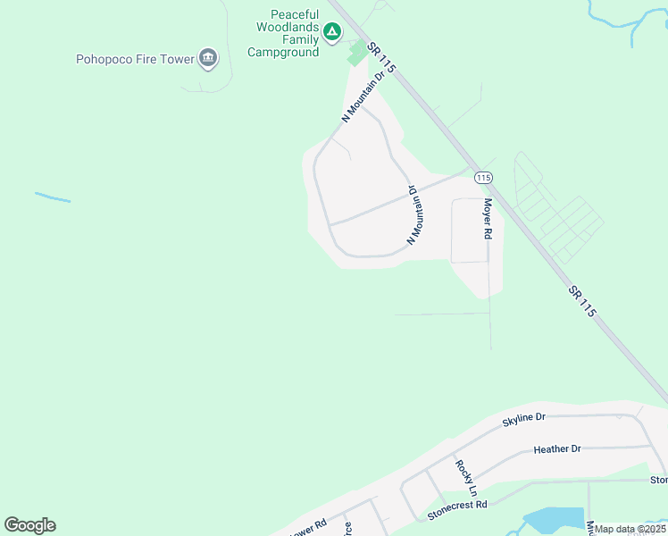 map of restaurants, bars, coffee shops, grocery stores, and more near Mountain Terrace Drive in Blakeslee