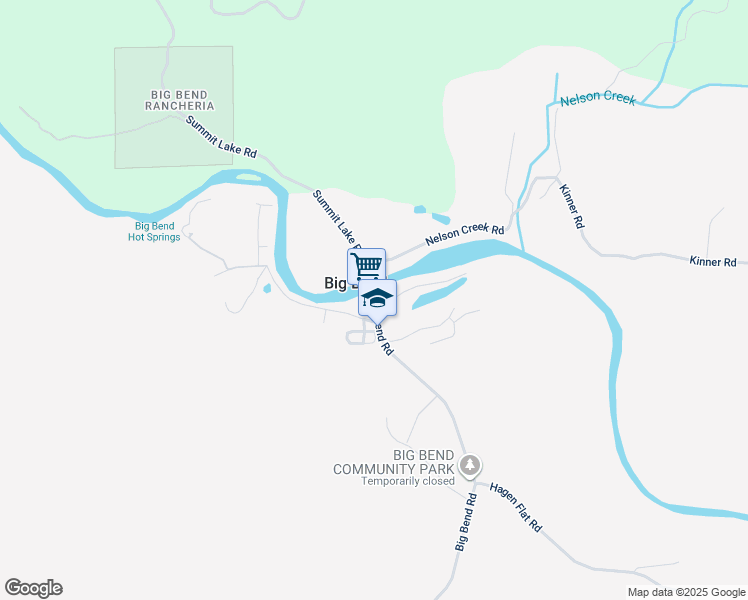 map of restaurants, bars, coffee shops, grocery stores, and more near 25299 Big Bend Road in Big Bend