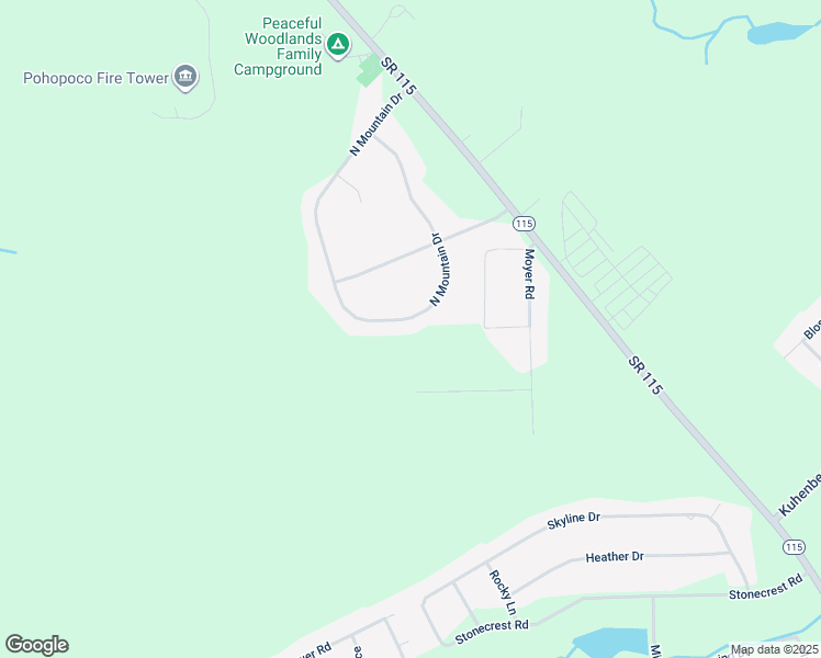 map of restaurants, bars, coffee shops, grocery stores, and more near 3238 Mountain Terrace Drive in Blakeslee