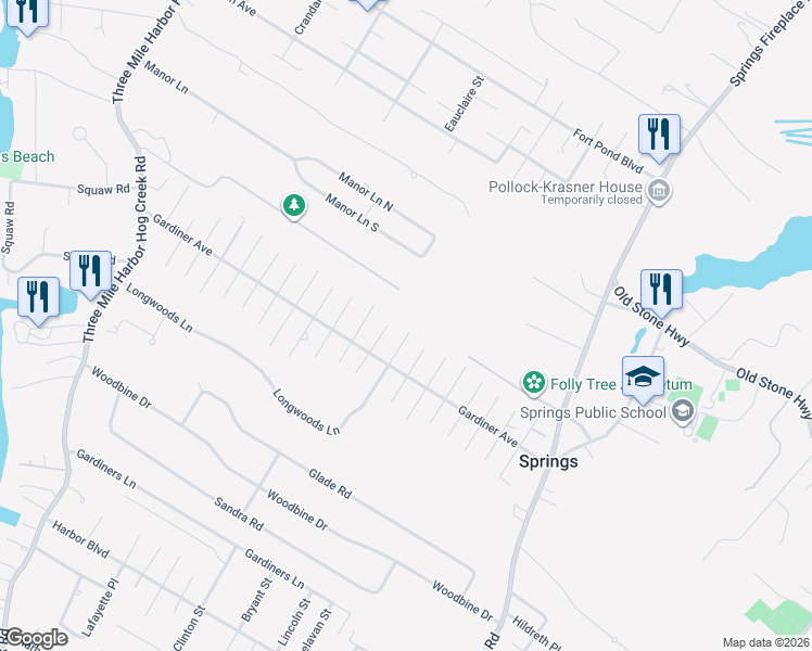 map of restaurants, bars, coffee shops, grocery stores, and more near 1 11th Street in East Hampton