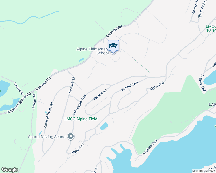 map of restaurants, bars, coffee shops, grocery stores, and more near 55 Summit Road in Sparta