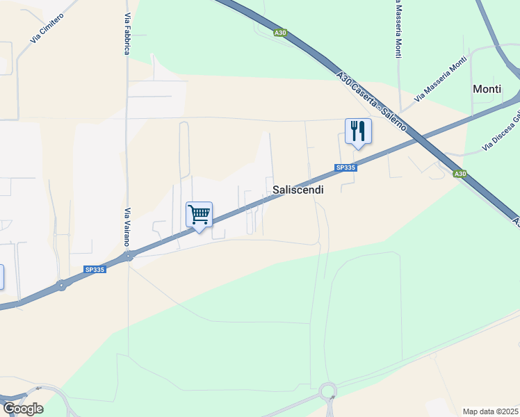 map of restaurants, bars, coffee shops, grocery stores, and more near Via Napoli in Saliscendi