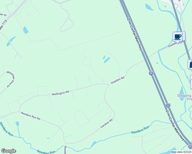 map of restaurants, bars, coffee shops, grocery stores, and more near 121 Pocono Village Court in Tannersville
