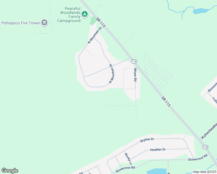 map of restaurants, bars, coffee shops, grocery stores, and more near 3246 Mountain Terrace Drive in Blakeslee