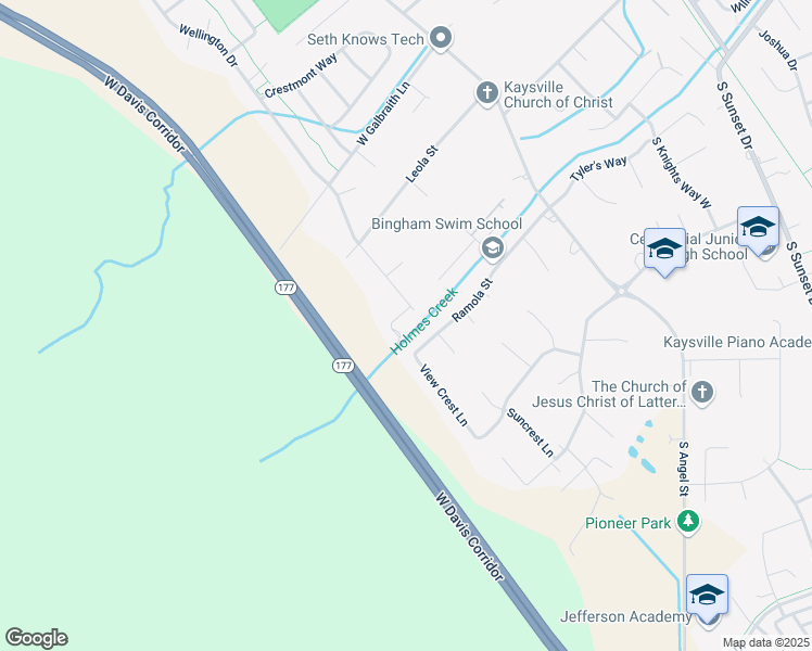 map of restaurants, bars, coffee shops, grocery stores, and more near 864 South Wellington Drive in Kaysville