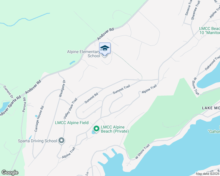 map of restaurants, bars, coffee shops, grocery stores, and more near 38 Summit Road in Sparta