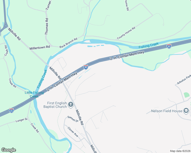 map of restaurants, bars, coffee shops, grocery stores, and more near 214 Hemlock Lane in Bloomsburg
