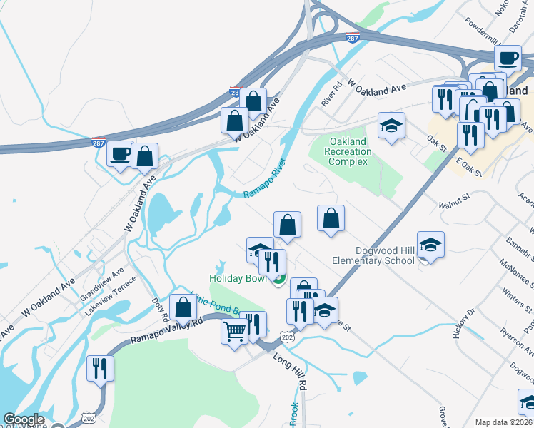 map of restaurants, bars, coffee shops, grocery stores, and more near 68 Hemlock Street in Oakland