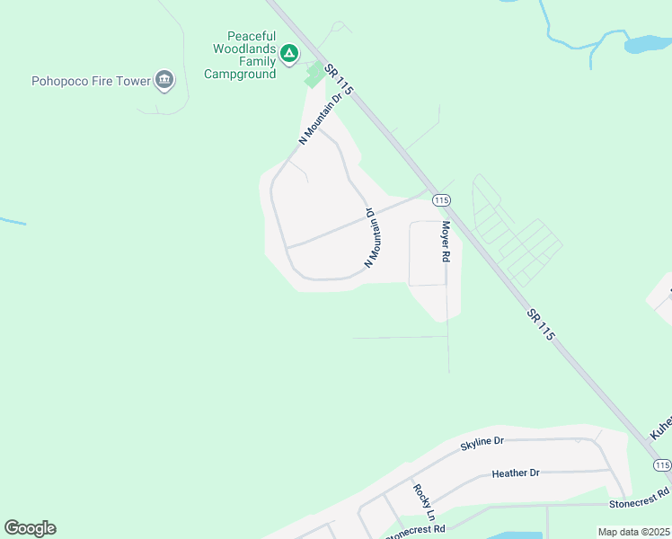 map of restaurants, bars, coffee shops, grocery stores, and more near 3233 Mountain Terrace Drive in Blakeslee