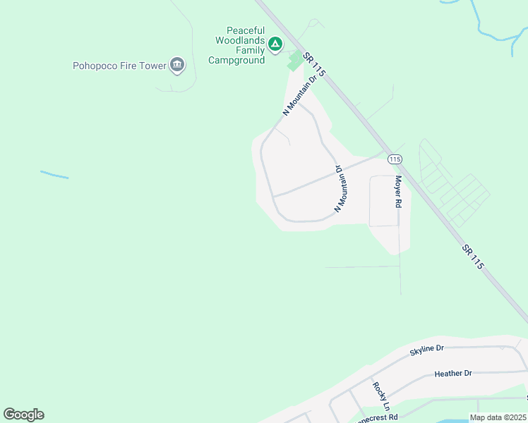 map of restaurants, bars, coffee shops, grocery stores, and more near 3208 Mountain Terrace Drive in Blakeslee
