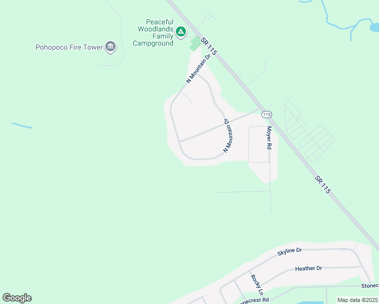 map of restaurants, bars, coffee shops, grocery stores, and more near 3219 Mountain Terrace Drive in Blakeslee