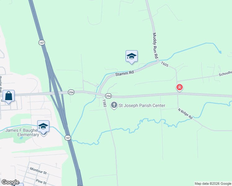 map of restaurants, bars, coffee shops, grocery stores, and more near 1695 Highway 254 in Milton