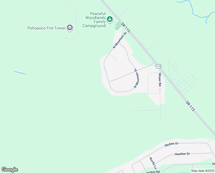 map of restaurants, bars, coffee shops, grocery stores, and more near 3208 Mountain Terrace Drive in Blakeslee