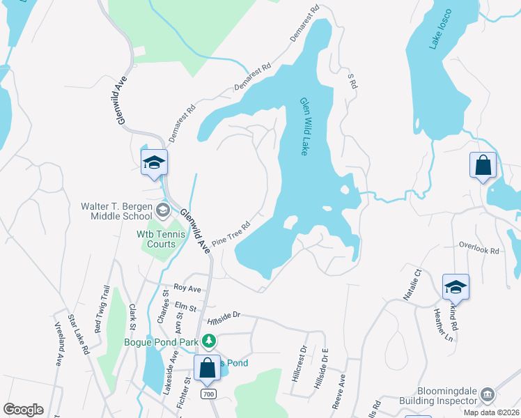 map of restaurants, bars, coffee shops, grocery stores, and more near 148 Pine Tree Road in Bloomingdale