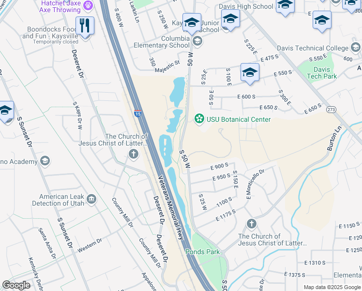 map of restaurants, bars, coffee shops, grocery stores, and more near 676 South 50 West in Kaysville