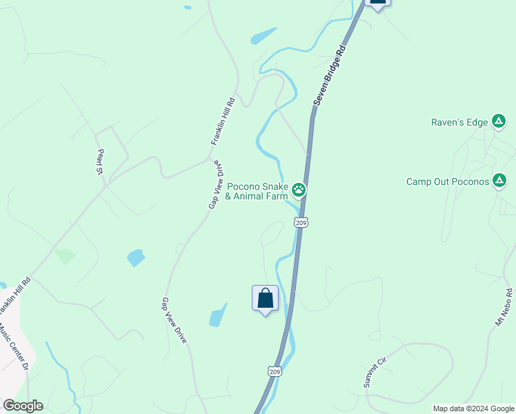 map of restaurants, bars, coffee shops, grocery stores, and more near 2169 Green Mountain Drive in East Stroudsburg